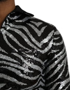 Dolce & Gabbana Black Silver Sequined Polyester Sweater - Zeiniez