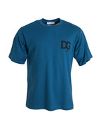 Dolce & Gabbana Blue Logo Round Neck Short Sleeves T-shirt - Zeiniez