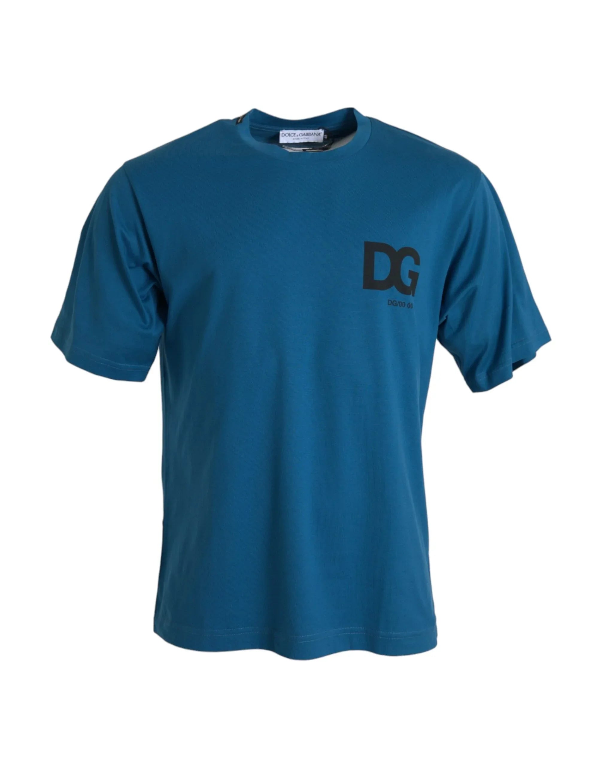 Dolce & Gabbana Blue Logo Round Neck Short Sleeves T-shirt - Zeiniez