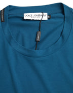 Dolce & Gabbana Blue Logo Round Neck Short Sleeves T-shirt - Zeiniez
