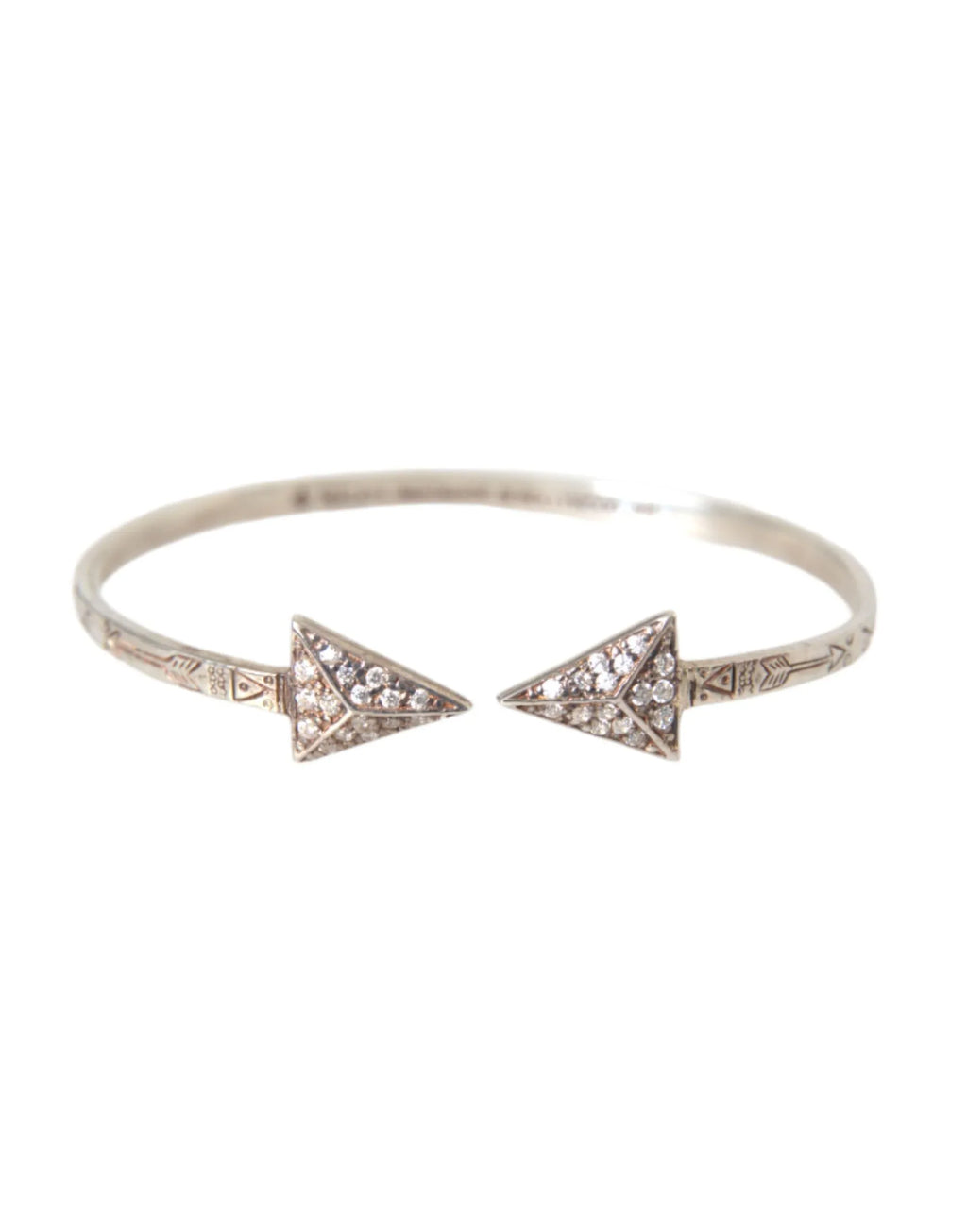 Nialaya Arrow Crystal 925 Silver Bangle Bracelet Women - Zeiniez