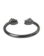 Nialaya Black Rhodium Lion Bangle Bracelet Women - Zeiniez