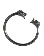 Nialaya Black Rhodium Lion Bangle Bracelet Women - Zeiniez