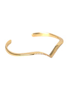Nialaya Arched Wing Cuff Skyfall Gold CZ 925 Bracelet - Zeiniez