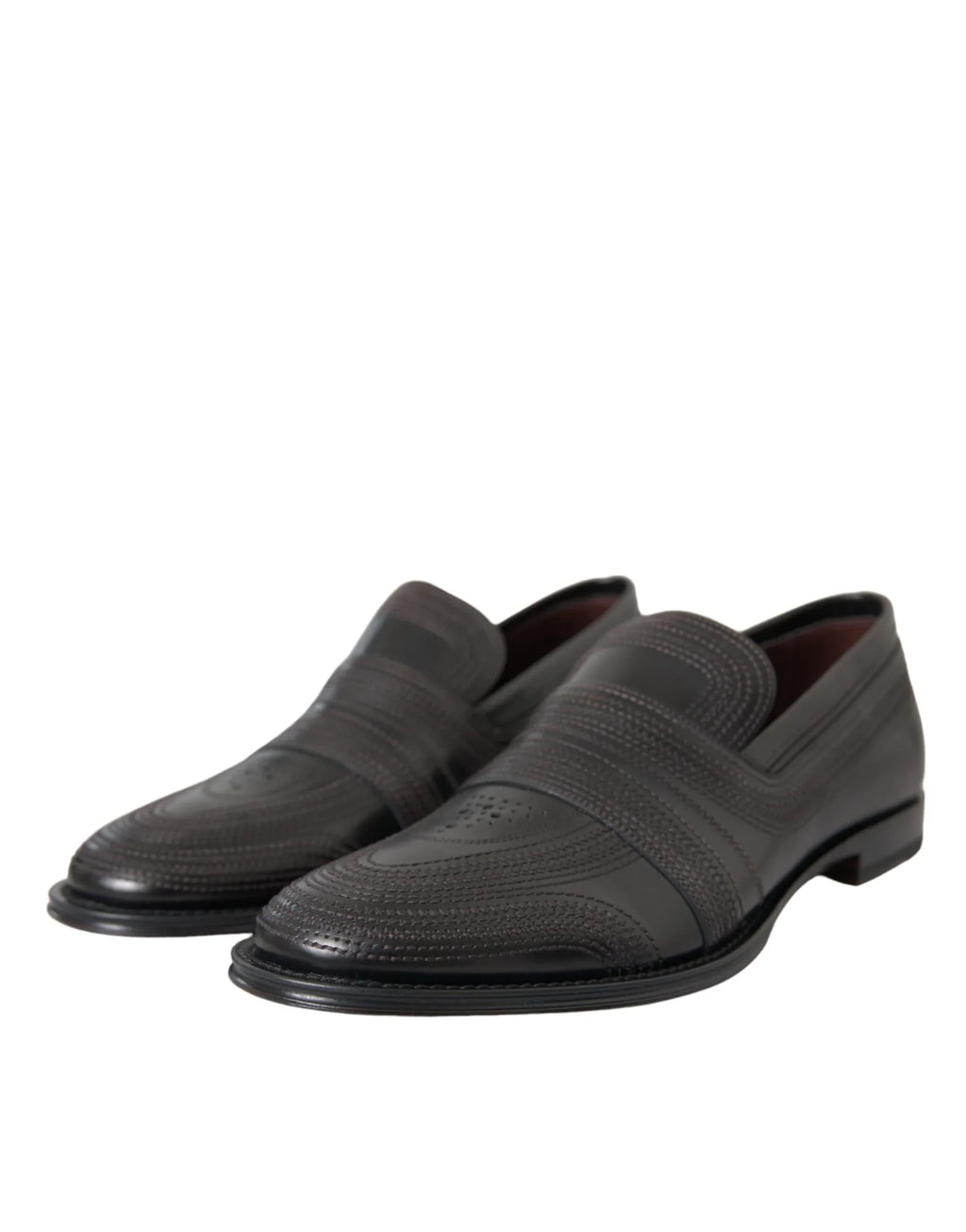 Dolce & Gabbana Black Brown Leather Loafer Men Dress Shoes - Zeiniez