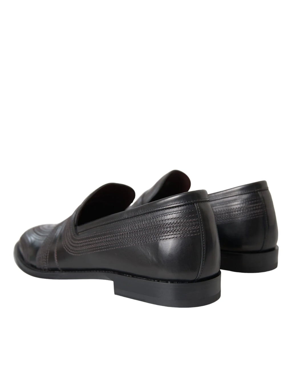 Dolce & Gabbana Black Brown Leather Loafer Men Dress Shoes - Zeiniez