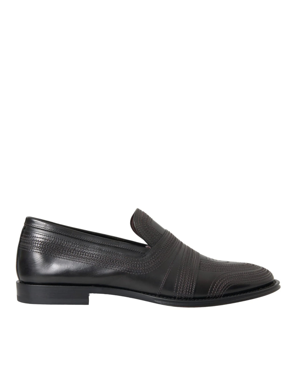 Dolce & Gabbana Black Brown Leather Loafer Men Dress Shoes - Zeiniez