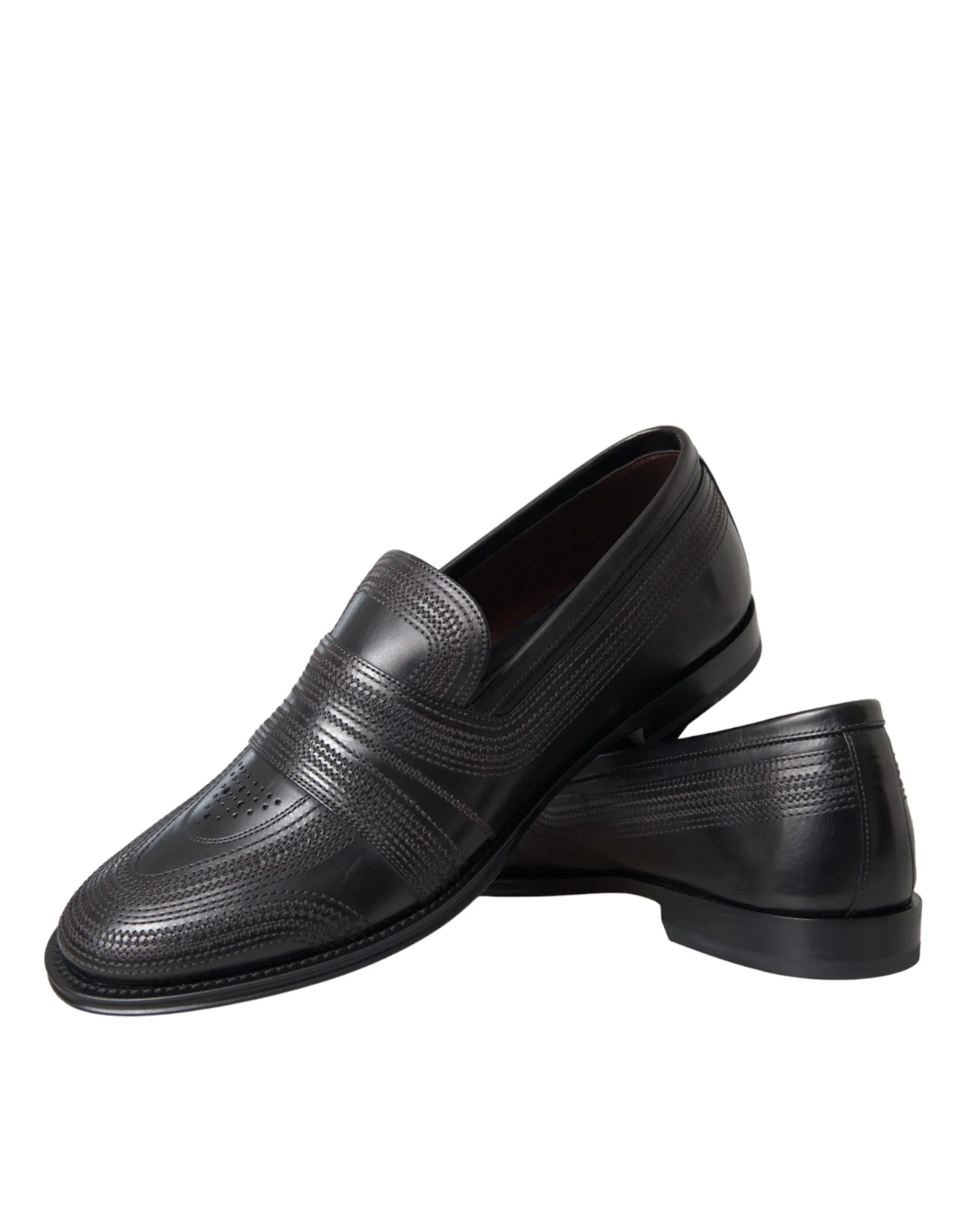 Dolce & Gabbana Black Brown Leather Loafer Men Dress Shoes - Zeiniez