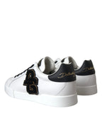 Dolce & Gabbana White Leather DG Logo Casual Low Top Sneakers Shoes - Zeiniez