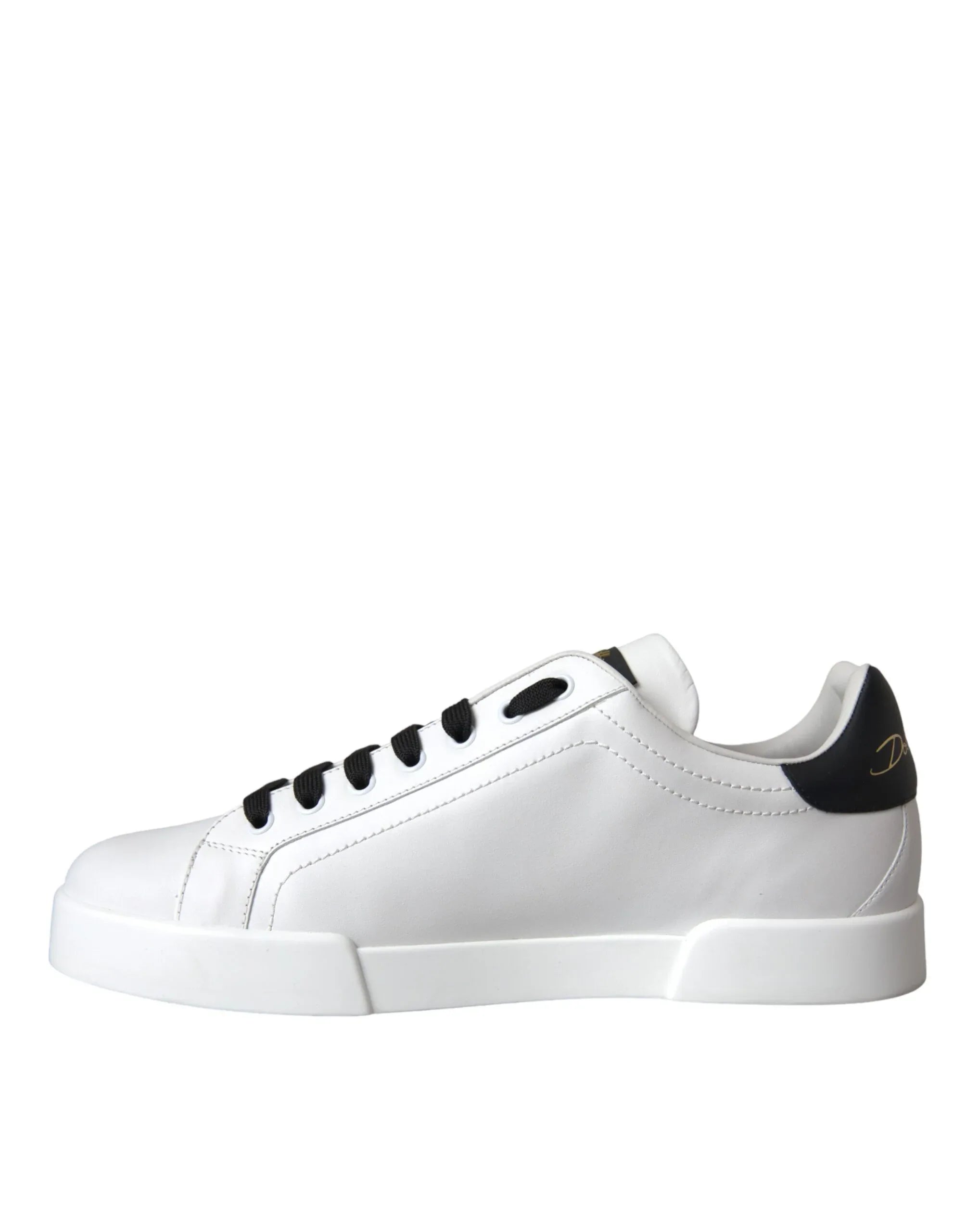 Dolce & Gabbana White Leather DG Logo Casual Low Top Sneakers Shoes - Zeiniez