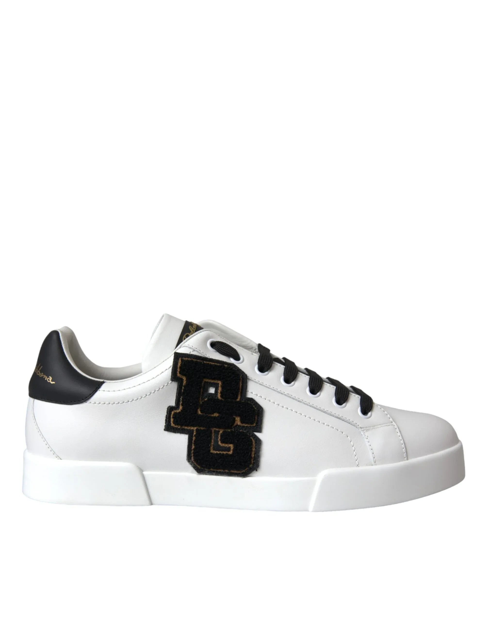 Dolce & Gabbana White Leather DG Logo Casual Low Top Sneakers Shoes - Zeiniez