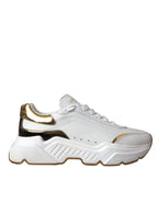 Dolce & Gabbana White Gold DAYMASTER Leather Sneakers Shoes - Zeiniez