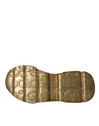 Dolce & Gabbana White Gold DAYMASTER Leather Sneakers Shoes - Zeiniez