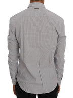 Frankie Morello White Blue Check Casual Cotton Regular Fit Shirt - Zeiniez