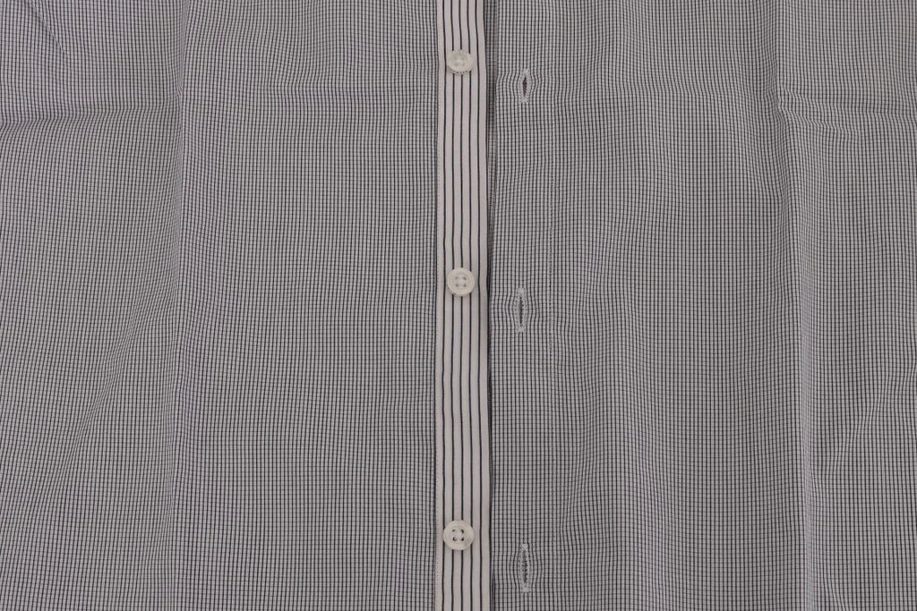 Frankie Morello White Blue Check Casual Cotton Regular Fit Shirt - Zeiniez