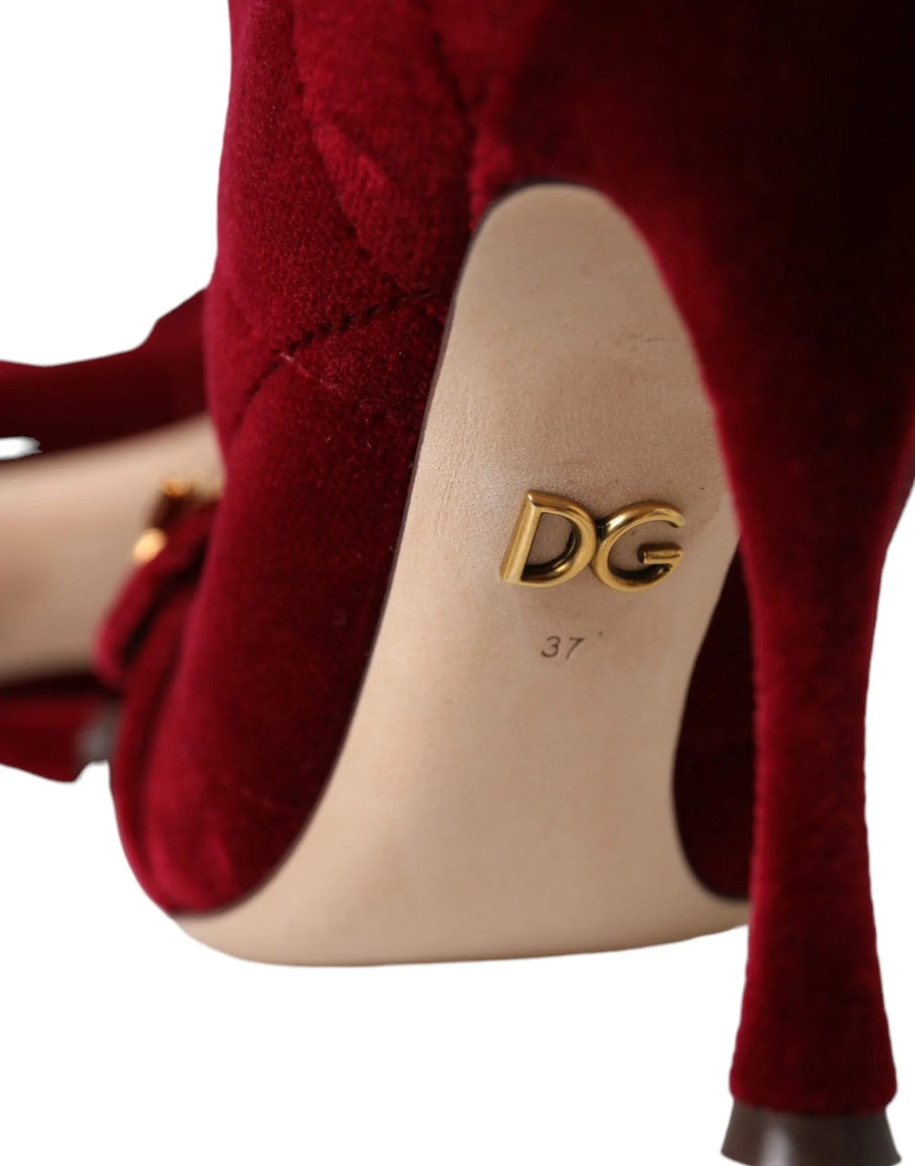 Dolce & Gabbana Dark Red Velvet Devotion Buckle Boots Shoes - Zeiniez