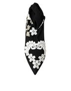Dolce & Gabbana Black White Embroidery Slip On Boots Shoes - Zeiniez