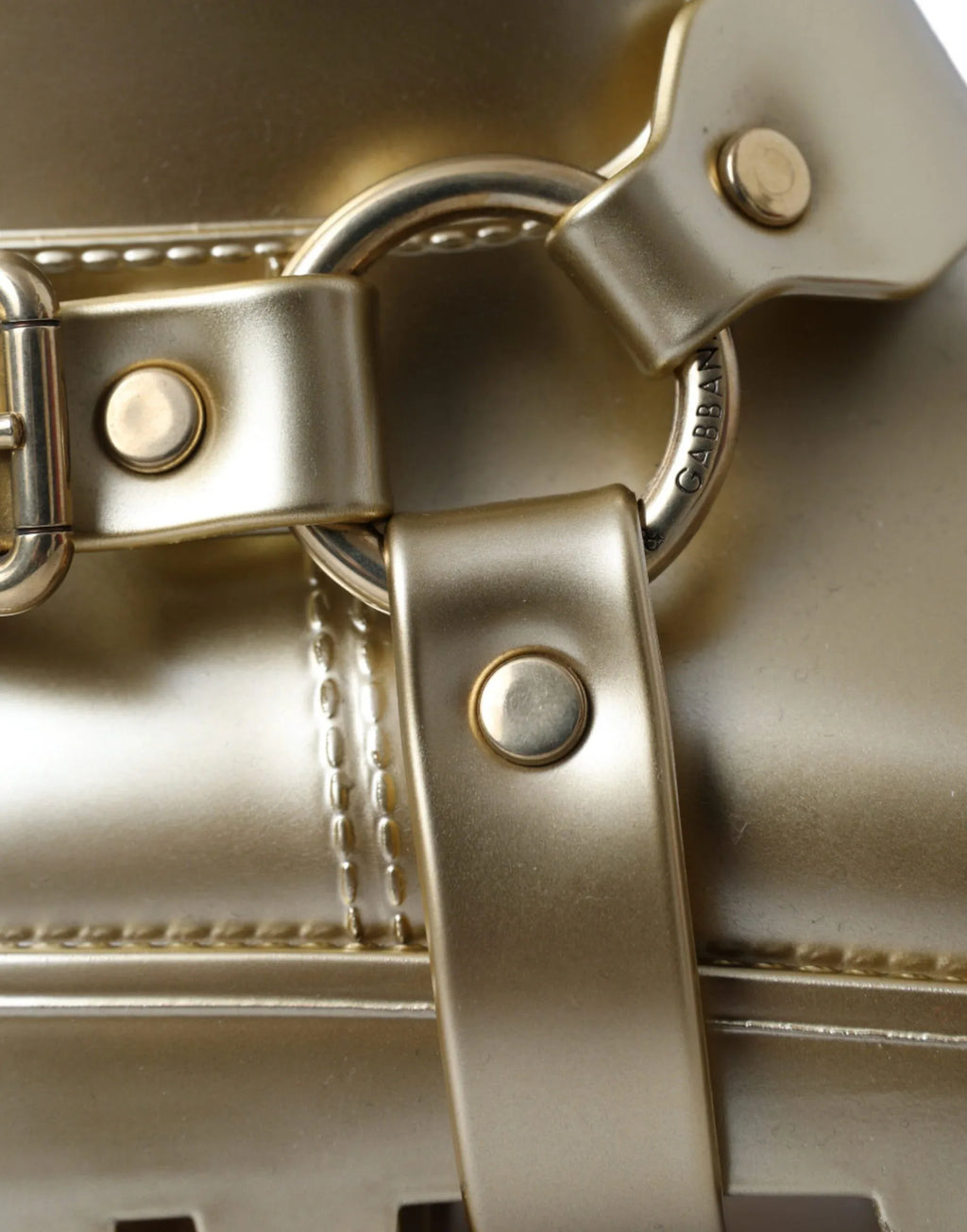 Dolce & Gabbana Metallic Gold Rubber PVC Rain Boots Shoes - Zeiniez