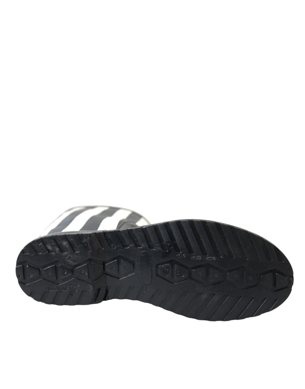 Dolce & Gabbana Black Rubber Knee High Flat Boots Shoes - Zeiniez