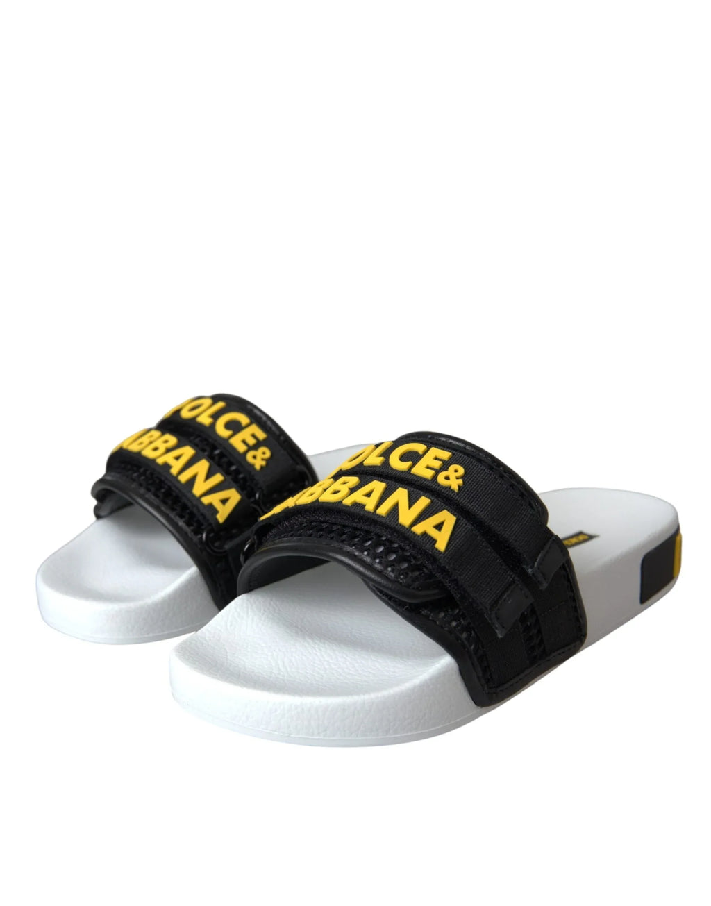 Dolce & Gabbana White Black Logo Beachwear Flats Sandals Shoes - Zeiniez