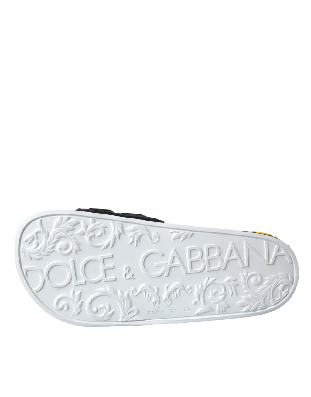 Dolce & Gabbana White Black Logo Beachwear Flats Sandals Shoes - Zeiniez