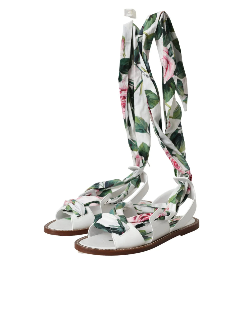 Dolce & Gabbana Multicolor Floral Print Ankle Wrap Sandals Shoes - Zeiniez