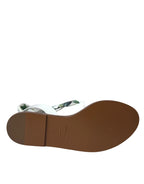 Dolce & Gabbana Multicolor Floral Print Ankle Wrap Sandals Shoes - Zeiniez