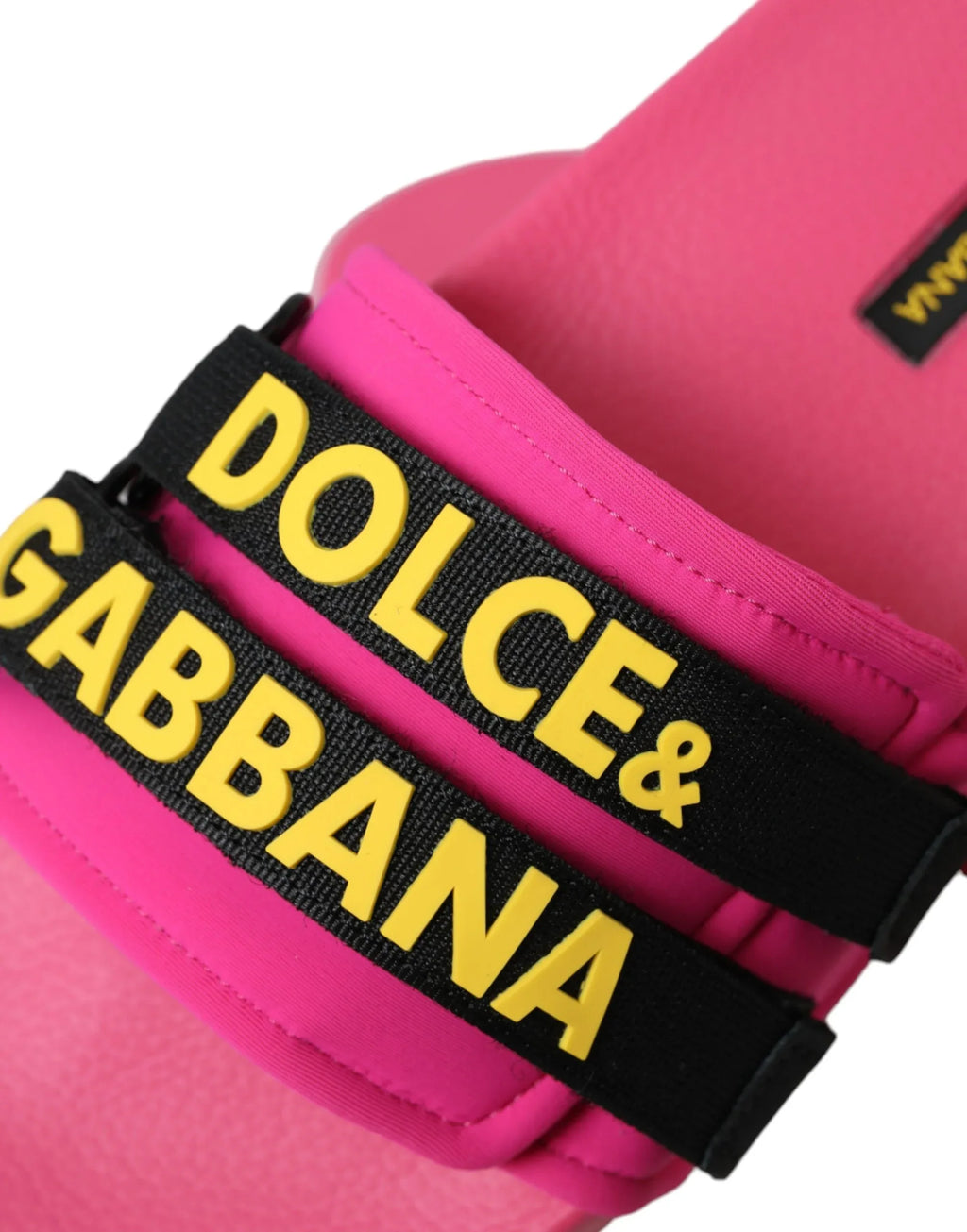 Dolce & Gabbana Pink Black Logo Beachwear Flats Sandals Shoes - Zeiniez