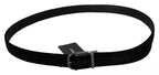 Dolce & Gabbana Black Velvet Silver Tone Metal Buckle Men Belt - Zeiniez