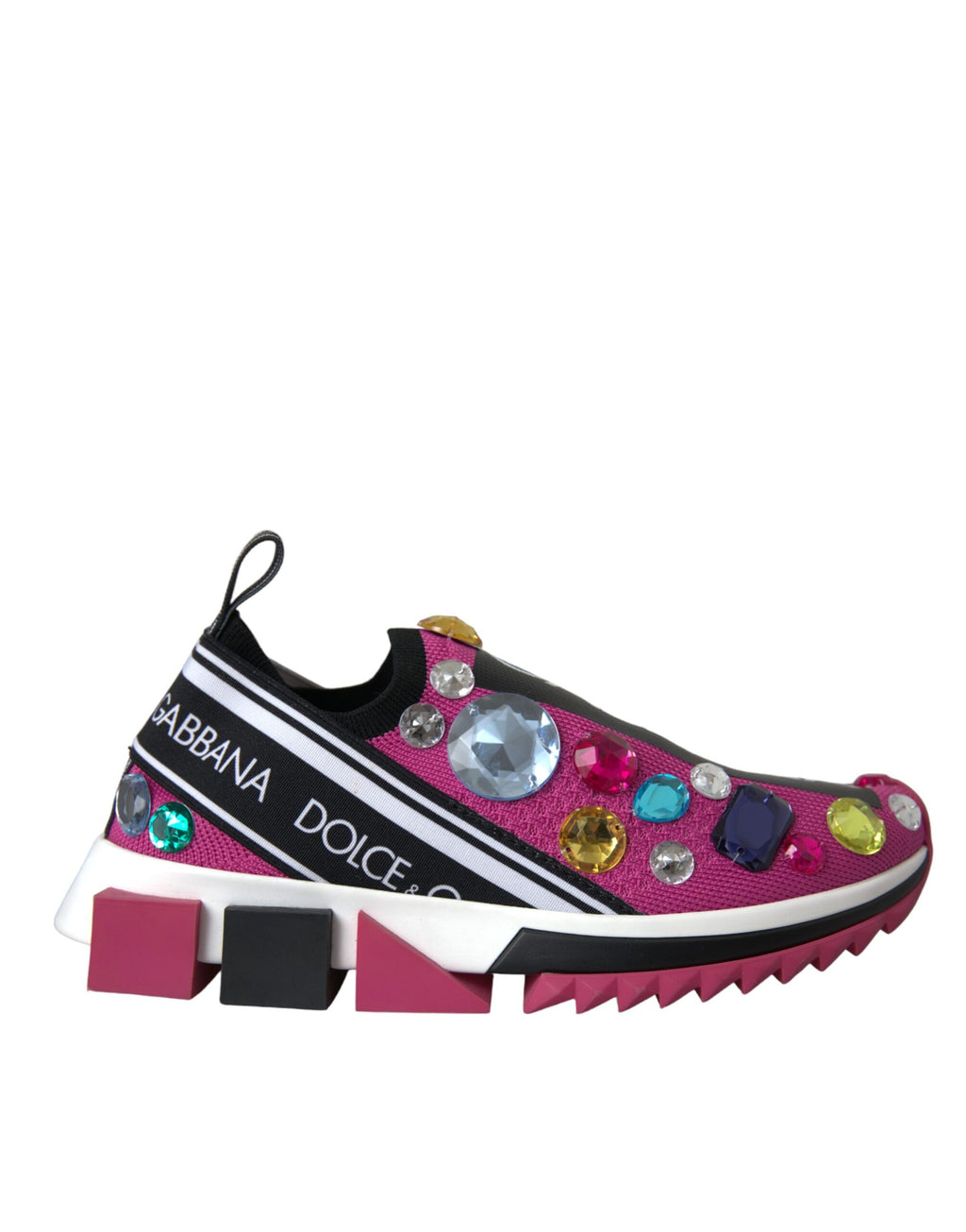 Dolce & Gabbana Pink Sorrento Crystals Sneakers Shoes - Zeiniez