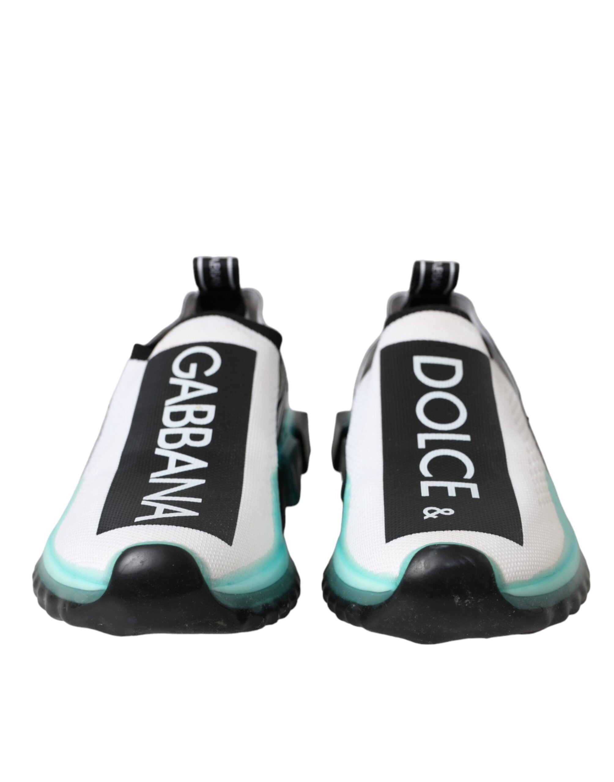 Dolce & Gabbana Black White Blue Slip On Sorrento Sneakers Shoes - Zeiniez