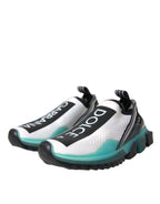 Dolce & Gabbana Black White Blue Slip On Sorrento Sneakers Shoes - Zeiniez