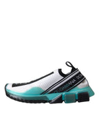 Dolce & Gabbana Black White Blue Slip On Sorrento Sneakers Shoes - Zeiniez