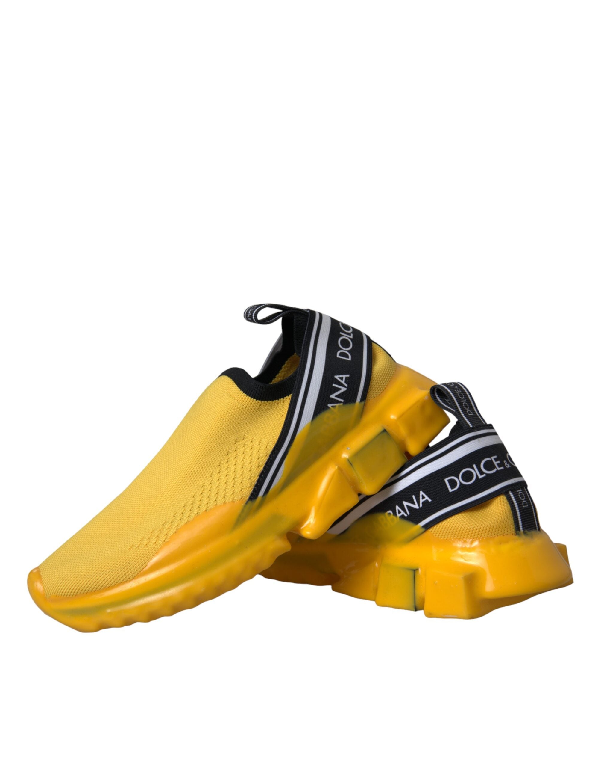 Dolce & Gabbana Yellow Sorrento Slip On Sneakers Women Shoes - Zeiniez