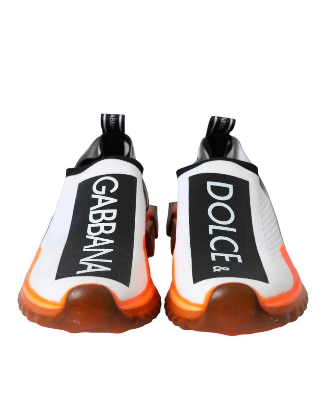 Dolce & Gabbana Black White Orange Slip On Sorrento Sneakers Shoes - Zeiniez