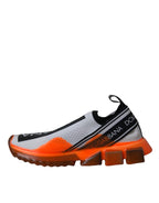 Dolce & Gabbana Black White Orange Slip On Sorrento Sneakers Shoes - Zeiniez