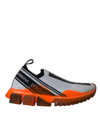 Dolce & Gabbana Black White Orange Slip On Sorrento Sneakers Shoes - Zeiniez