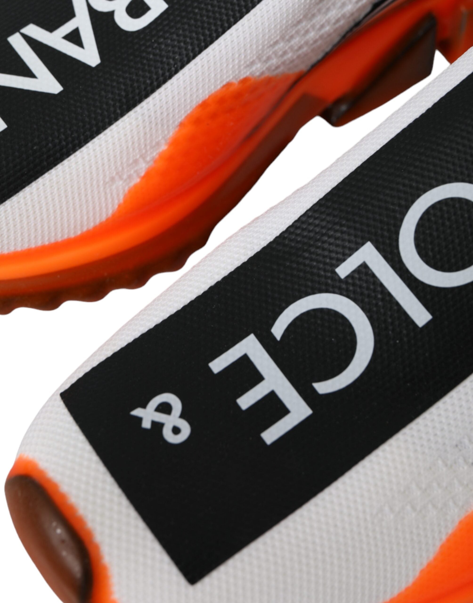 Dolce & Gabbana Black White Orange Slip On Sorrento Sneakers Shoes - Zeiniez