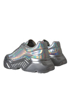 Dolce & Gabbana Silver Iridescent DAYMASTER Leather Sneakers Shoes - Zeiniez
