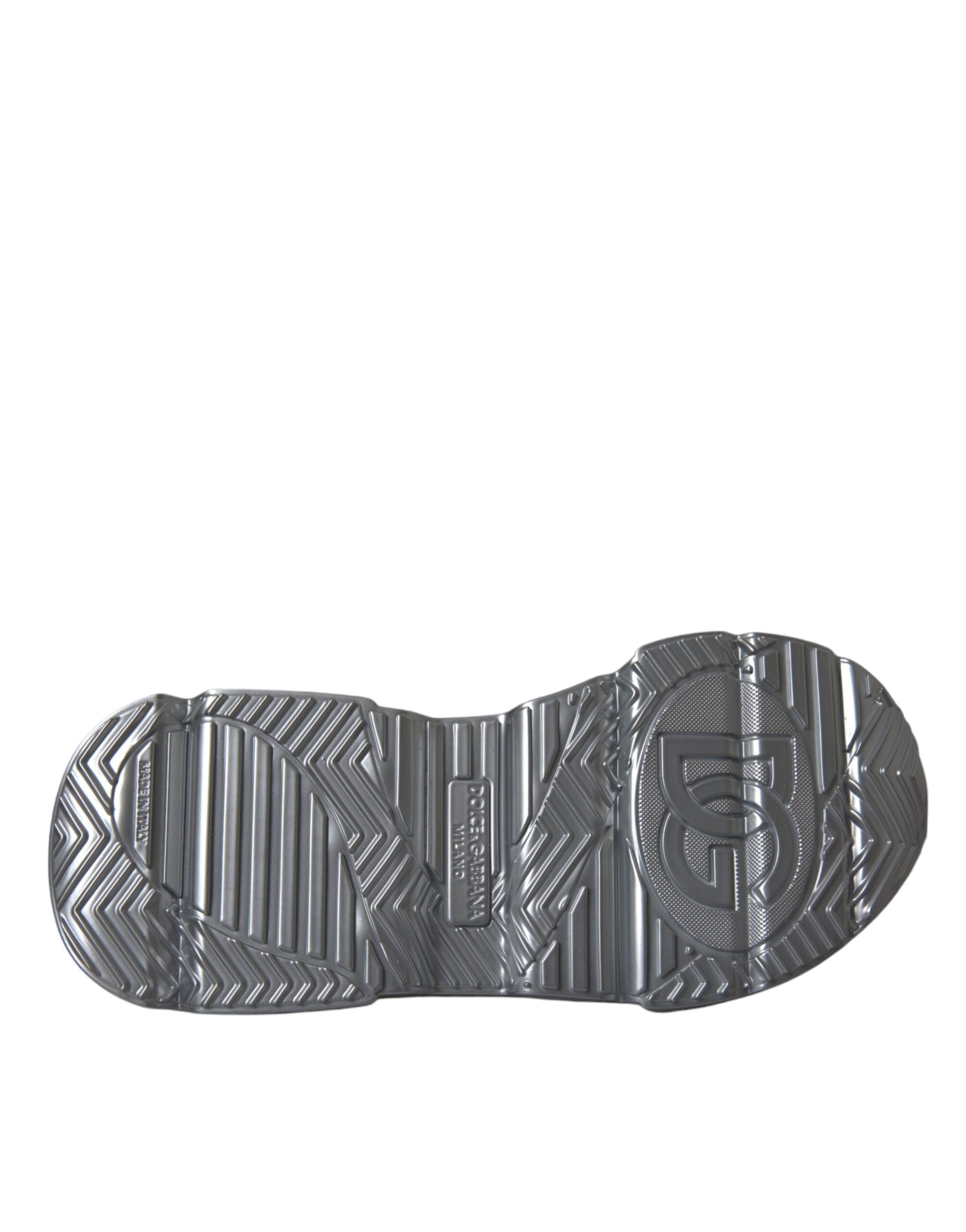 Dolce & Gabbana Silver Iridescent DAYMASTER Leather Sneakers Shoes - Zeiniez