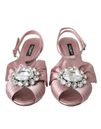 Dolce & Gabbana Pink Keira Crystal Heels Sandals Shoes - Zeiniez