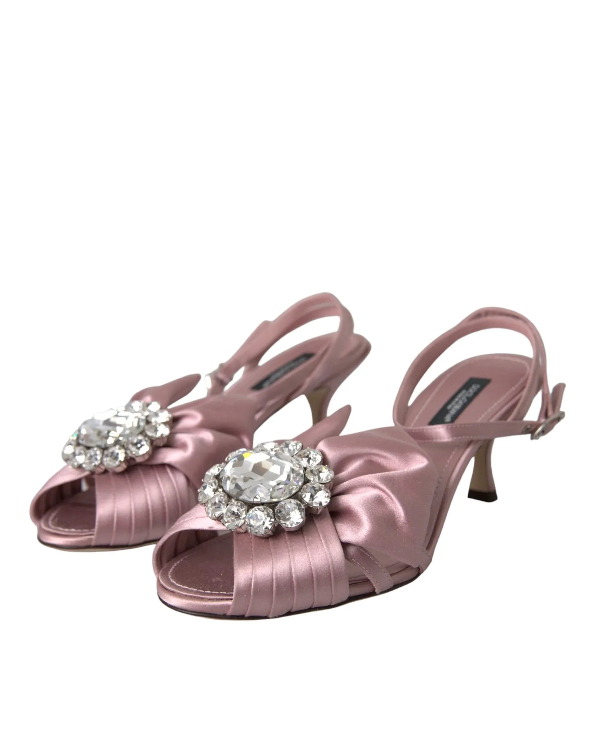 Dolce & Gabbana Pink Keira Crystal Heels Sandals Shoes - Zeiniez