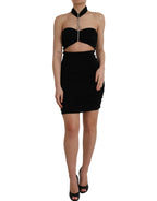 Dolce & Gabbana Black Cut Out Sleeveless Bodycon Mini Dress - Zeiniez