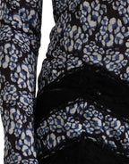 Just Cavalli Blue Floral Lace Long Sleeves Top Underwear Blouse - Zeiniez