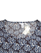 Just Cavalli Blue Floral Lace Long Sleeves Top Underwear Blouse - Zeiniez