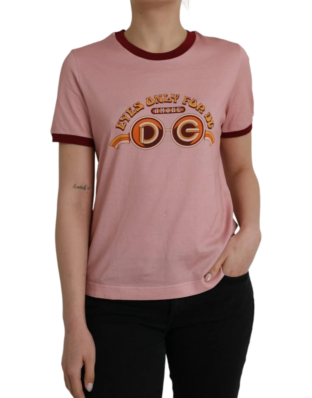 Dolce & Gabbana Pink Cotton Short Sleeves Crew Neck T-shirt - Zeiniez
