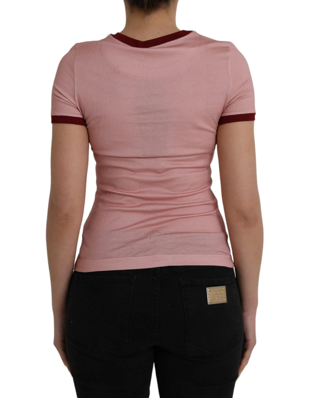 Dolce & Gabbana Pink Cotton Short Sleeves Crew Neck T-shirt - Zeiniez