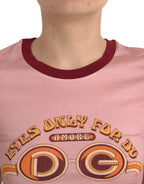 Dolce & Gabbana Pink Cotton Short Sleeves Crew Neck T-shirt - Zeiniez