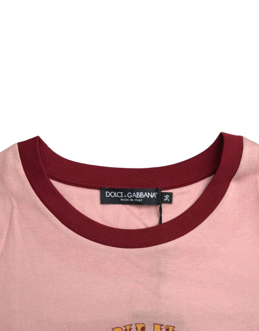 Dolce & Gabbana Pink Cotton Short Sleeves Crew Neck T-shirt - Zeiniez