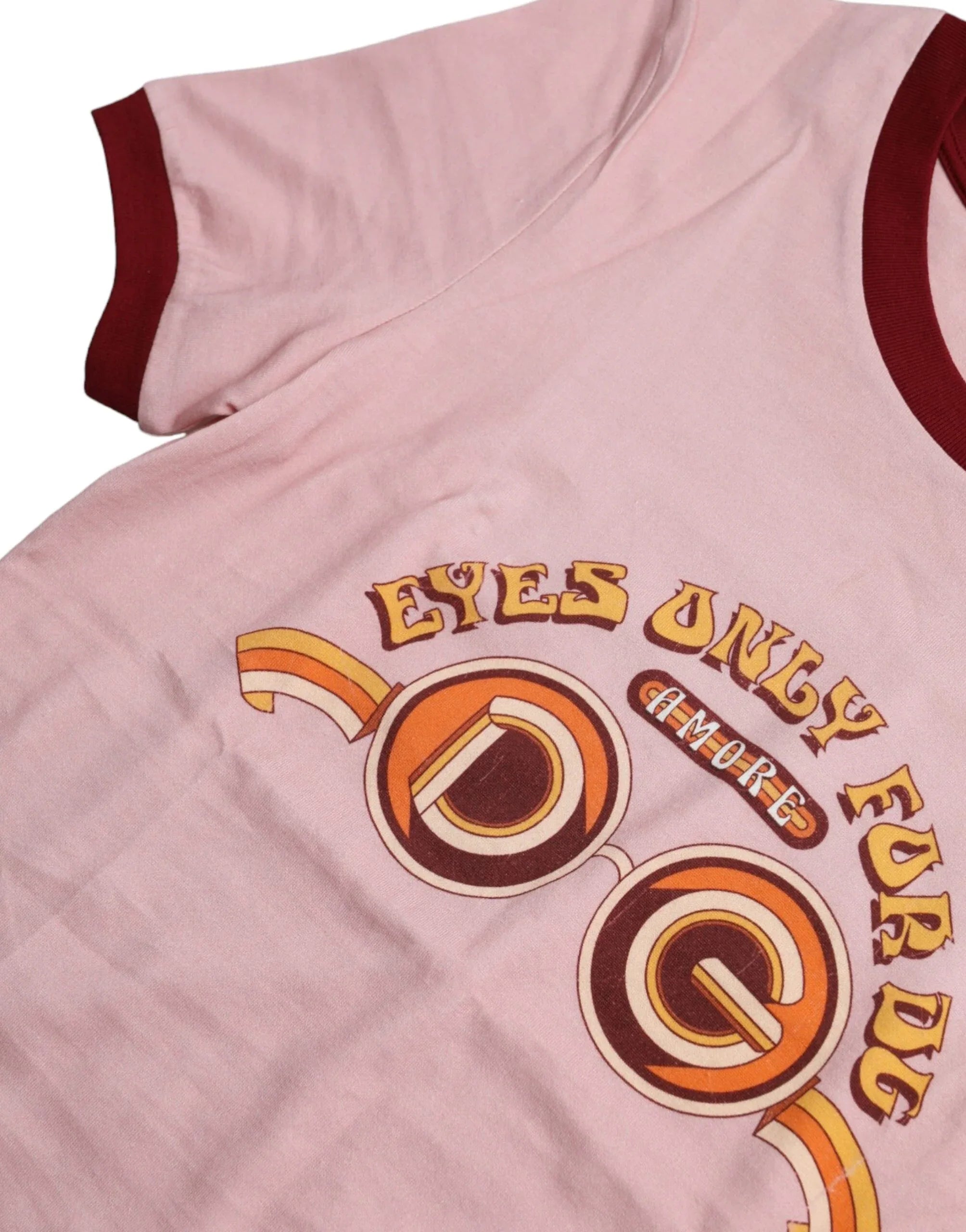 Dolce & Gabbana Pink Cotton Short Sleeves Crew Neck T-shirt - Zeiniez